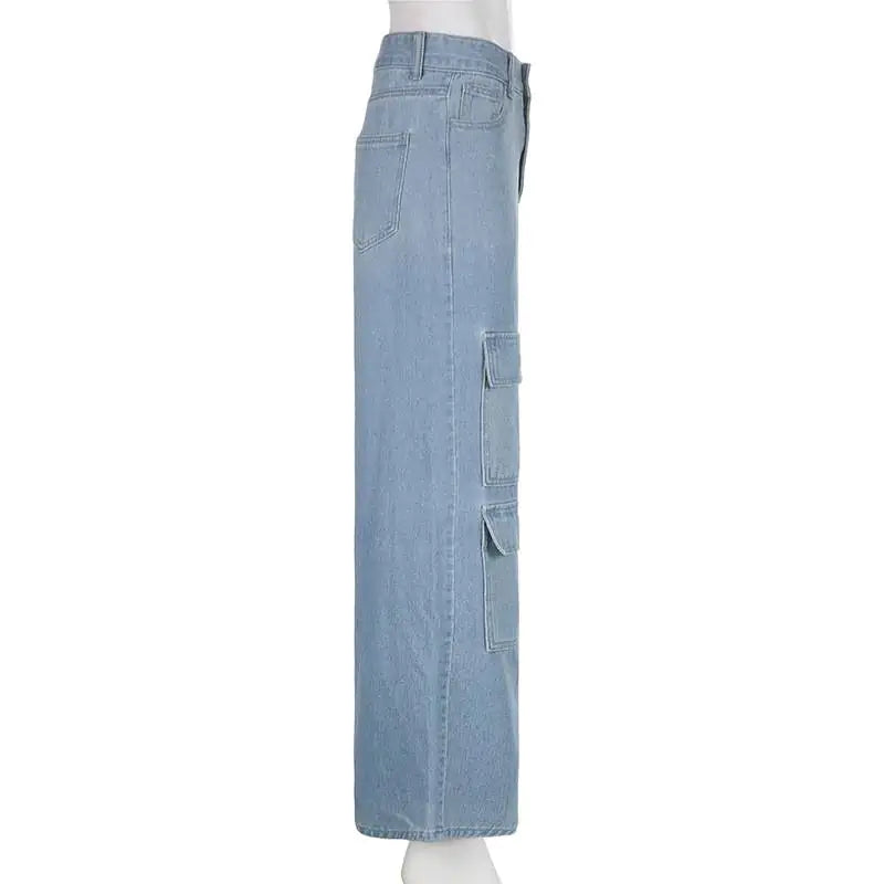Denim Cargo Pants