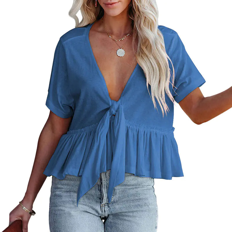 Ruffle Sleeve Crop Top