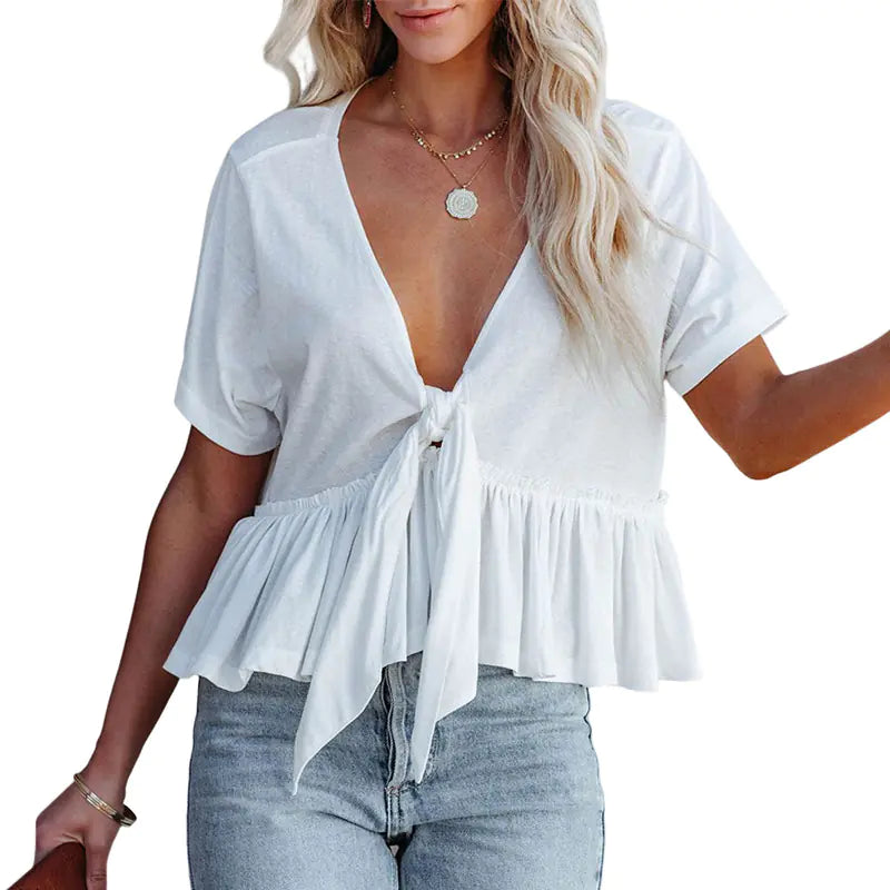 Ruffle Sleeve Crop Top