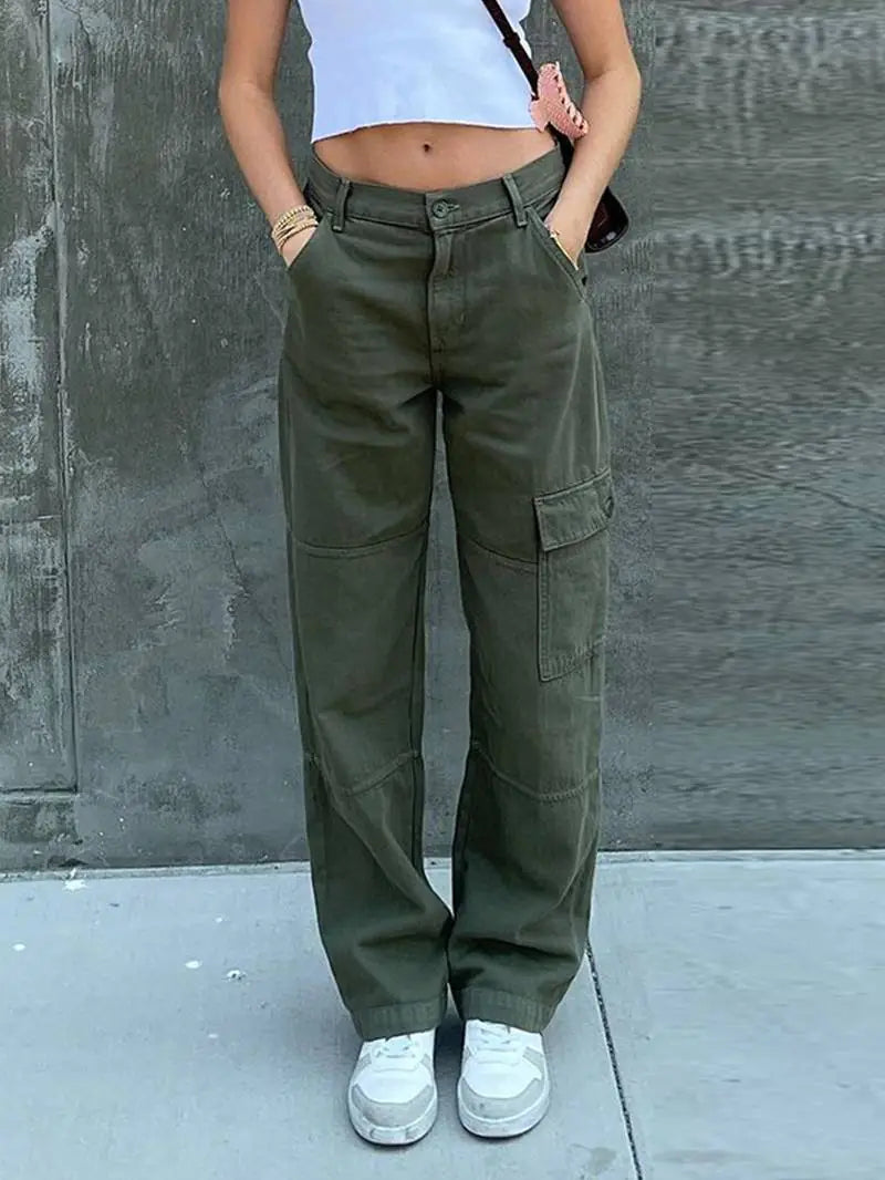 Wide Leg Denim Cargos